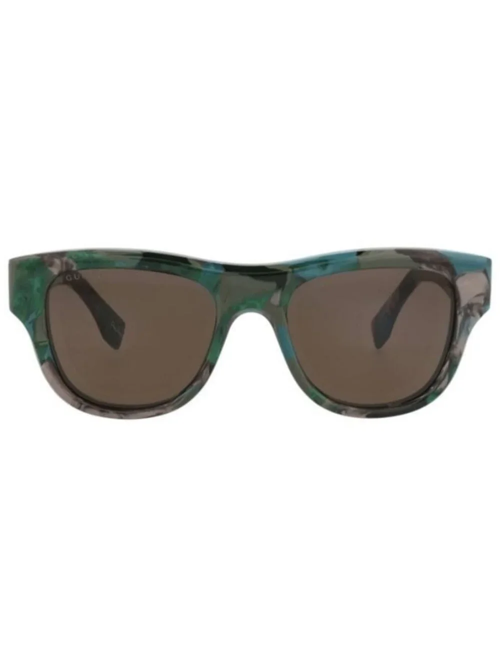 New Gucci Mens Square/Rectangle Green Green Brown Fashion Designer Sunglasses